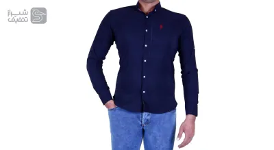 پیراهن مردانه یقه دیپلمات سورمه ای سایز XL